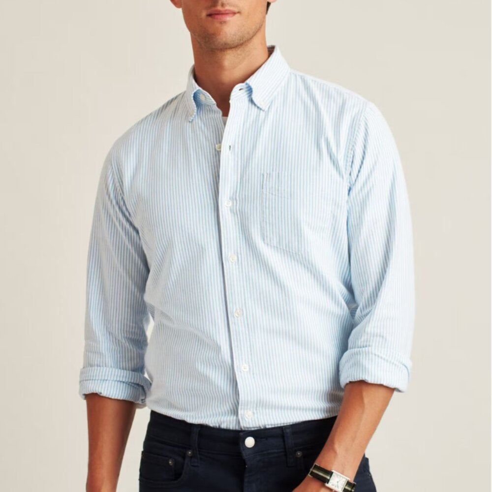 Bonobos - Everyday Oxford Shirt - Blue/White Stripe - Slim Medium